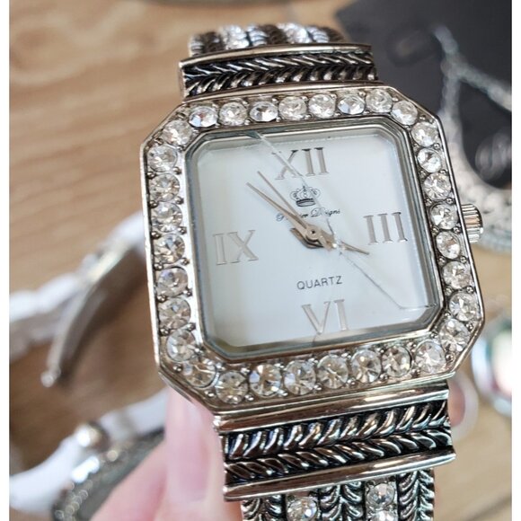 Lot PREMIER DESIGNS Jewelry Costume Fashion Silver Plated White 5 Watches READ main image 15